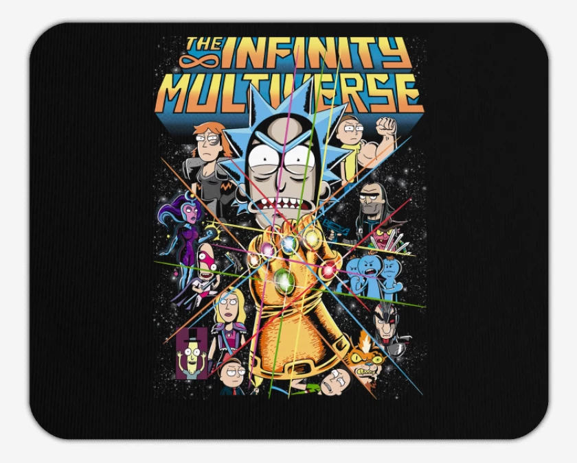 Mousepad Negro de Rick & Mortyverse