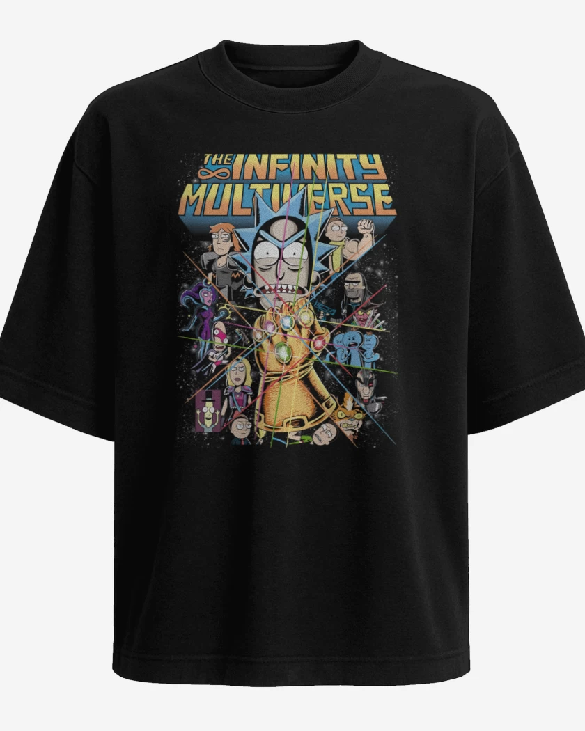 Polera Oversize Negro de Rick & Mortyverse