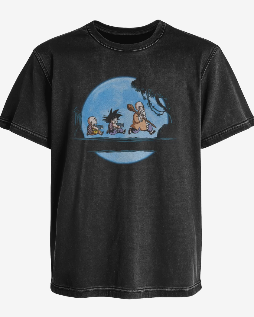 Polera desgastada Negro de Milk Moon