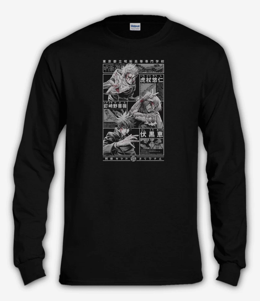 Polera manga larga Negro de Jujutsu Kaisen!!!