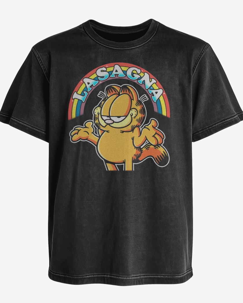 Polera desgastada Negro de Lasagna