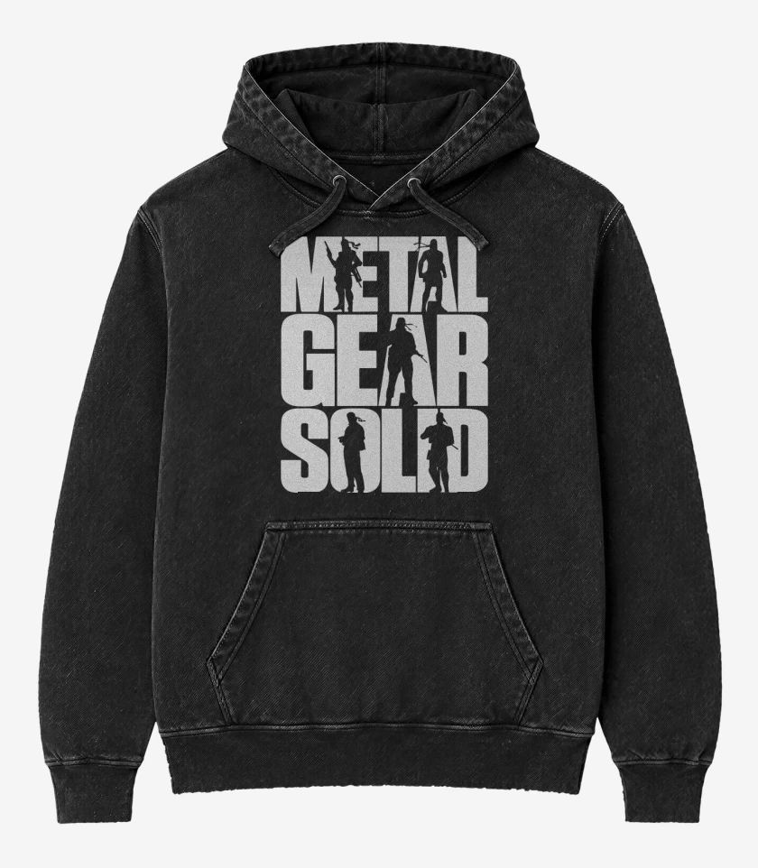 Poleron Canguro Acid Wash Negro de MGS