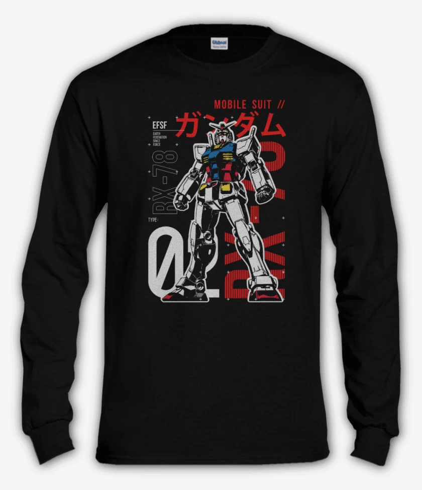 Polera manga larga Negro de Rx 78