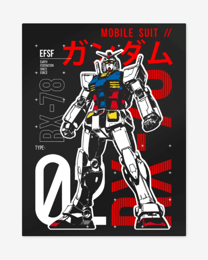 Print metalico Negro de Rx 78