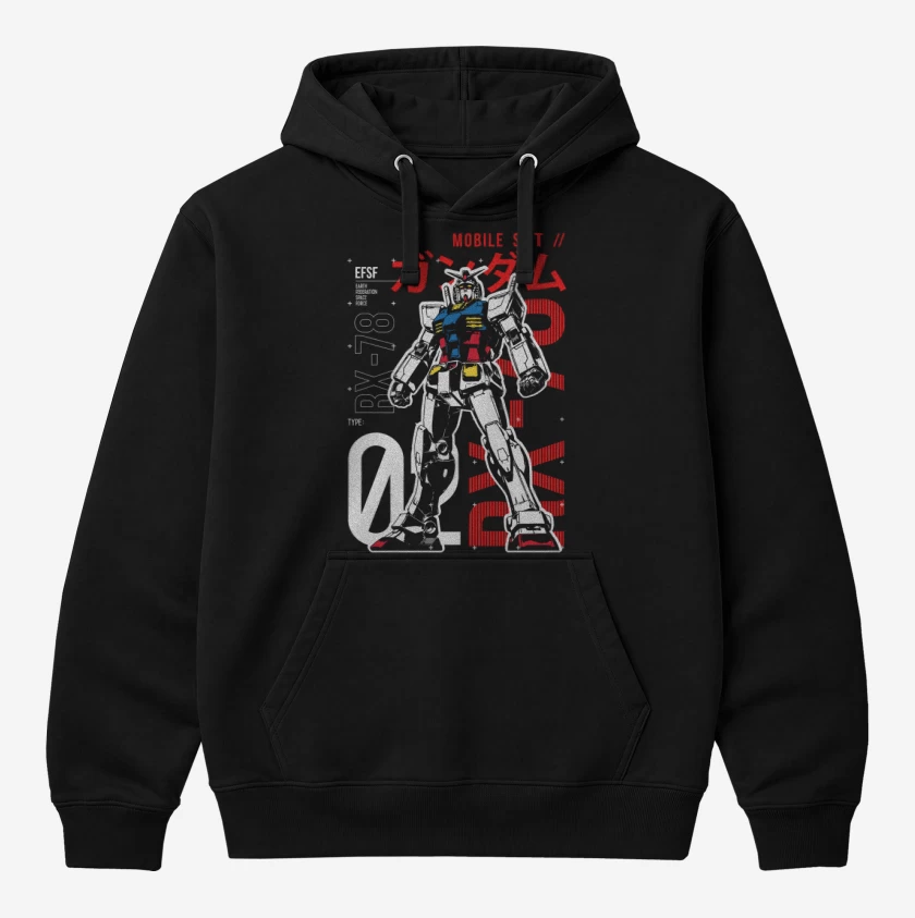 Polerón Canguro Negro de Rx 78