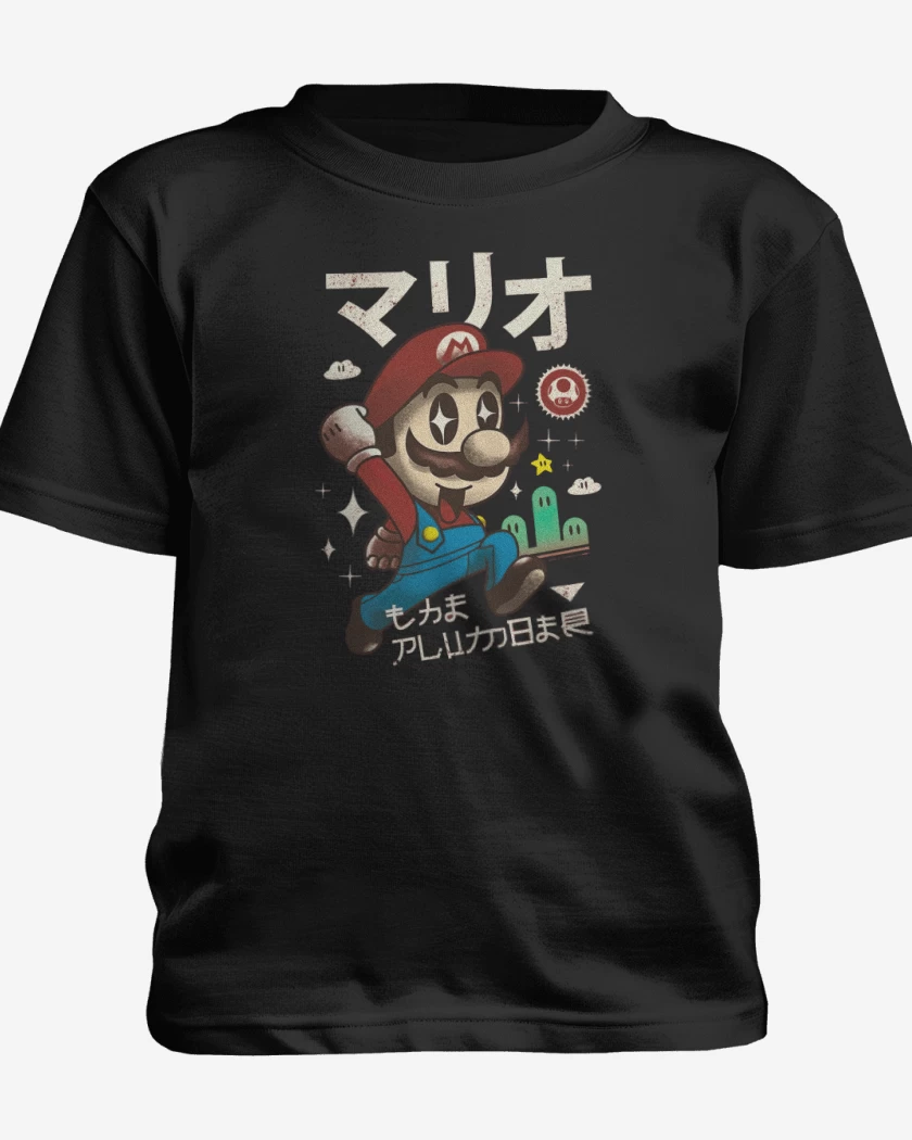 Polera de niño Negro de Kawai bigote