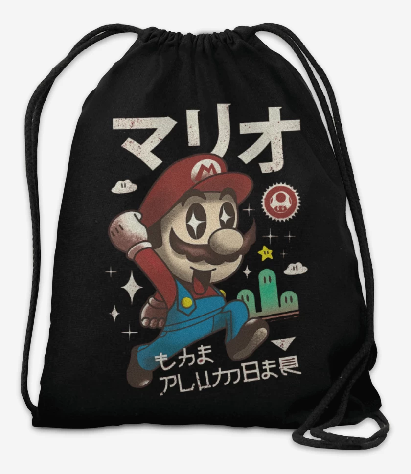 Mochila Negro de Kawai bigote