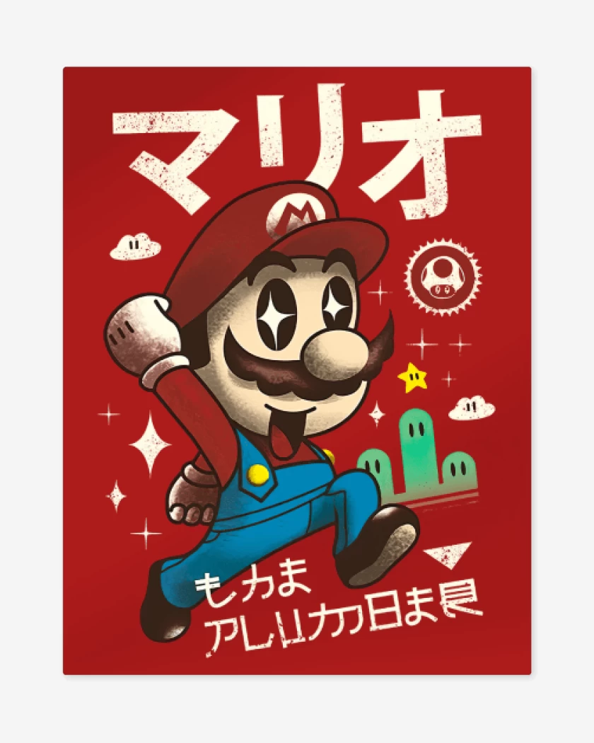 Print metalico Rojo de Kawai bigote