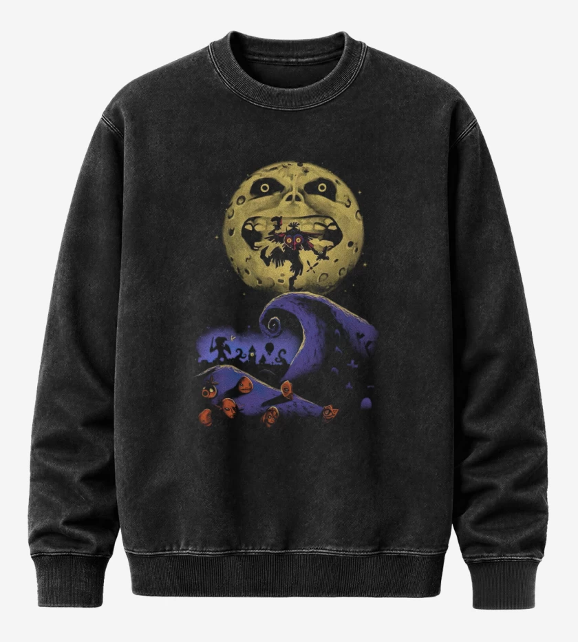 Poleron Polo Acid Wash Negro de Majora of moon