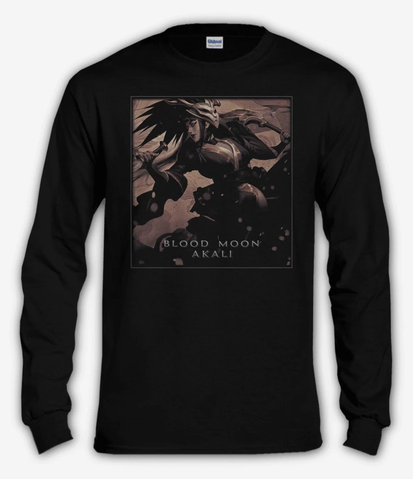 Polera manga larga Negro de Akali luna sangrienta