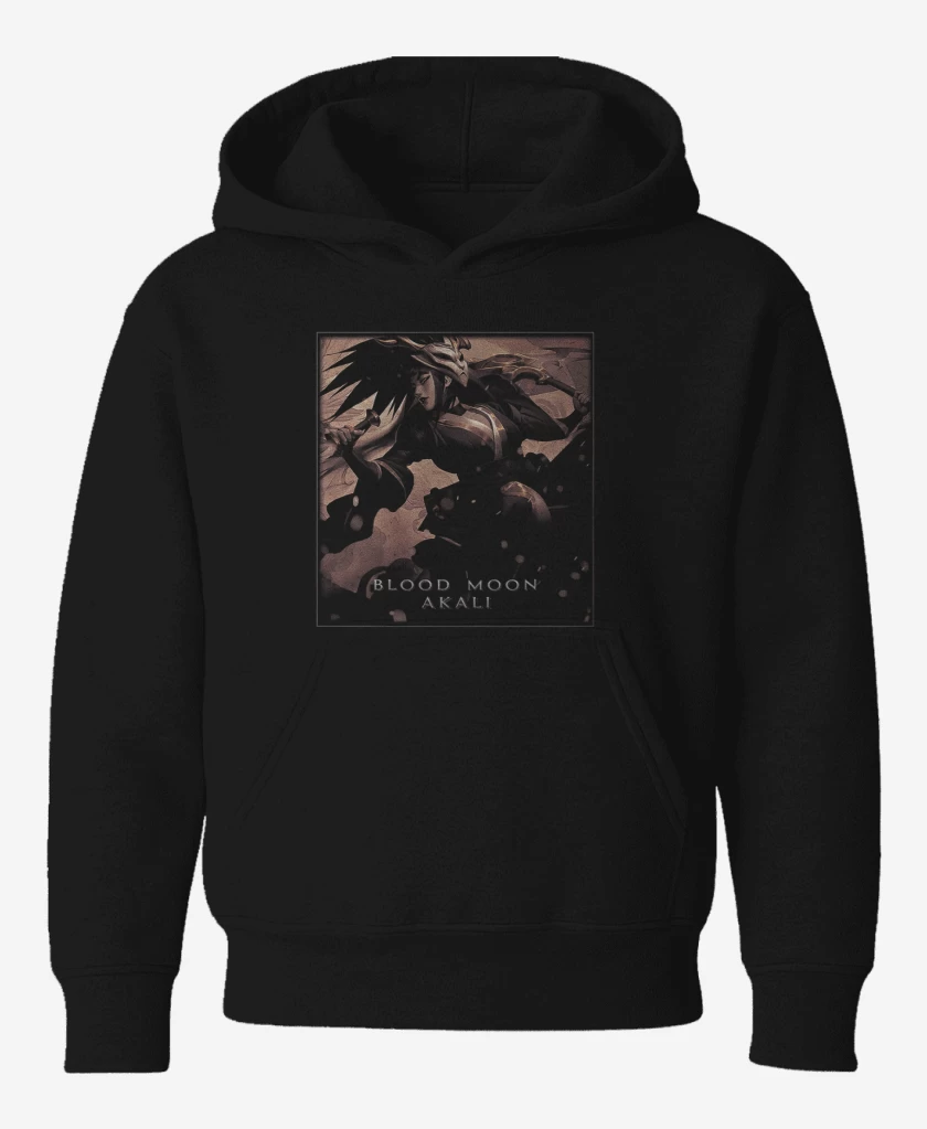 Poleron de niño Negro de Akali luna sangrienta