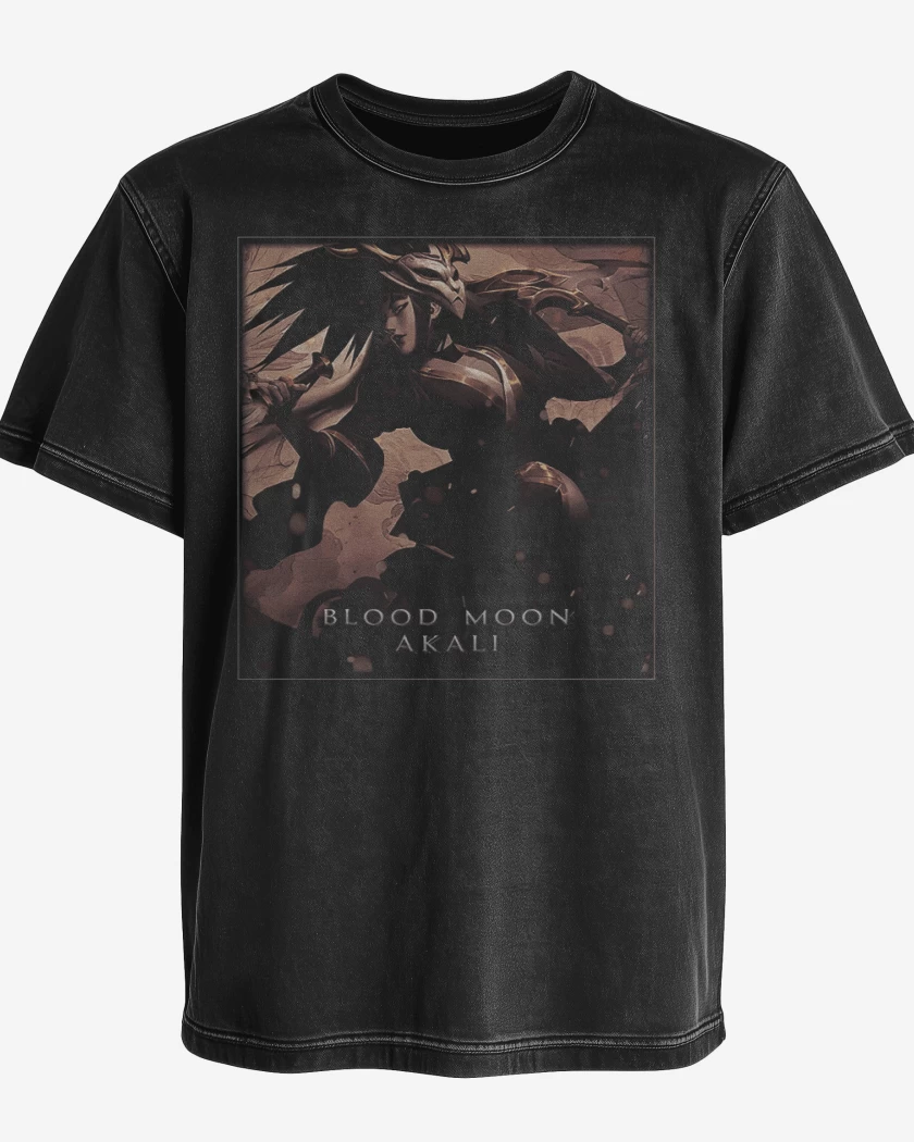 Polera desgastada Akali luna sangrienta