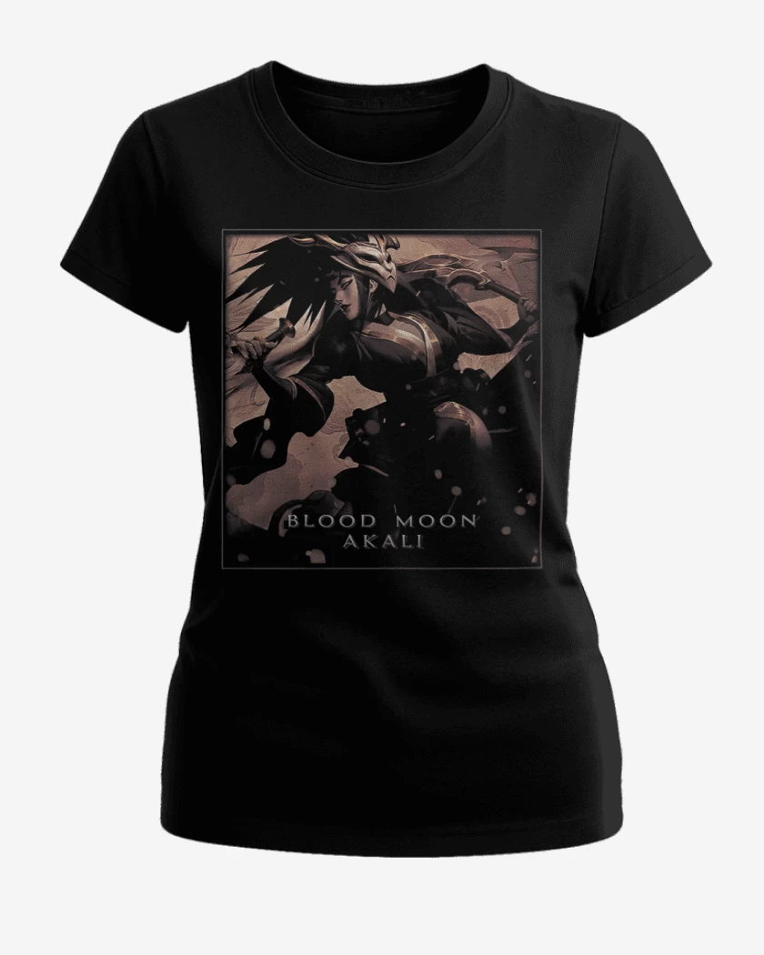Polera de Mujer Negro de Akali luna sangrienta