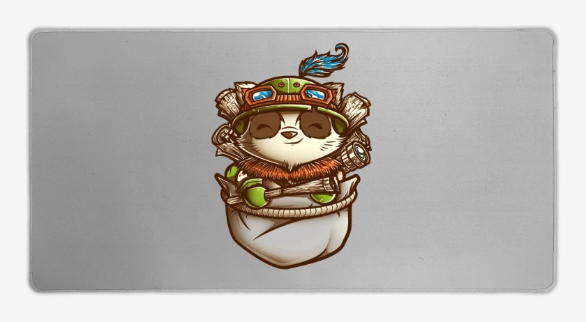 Mouse pad Gamer Gris Melange de Teemo de bolsillo