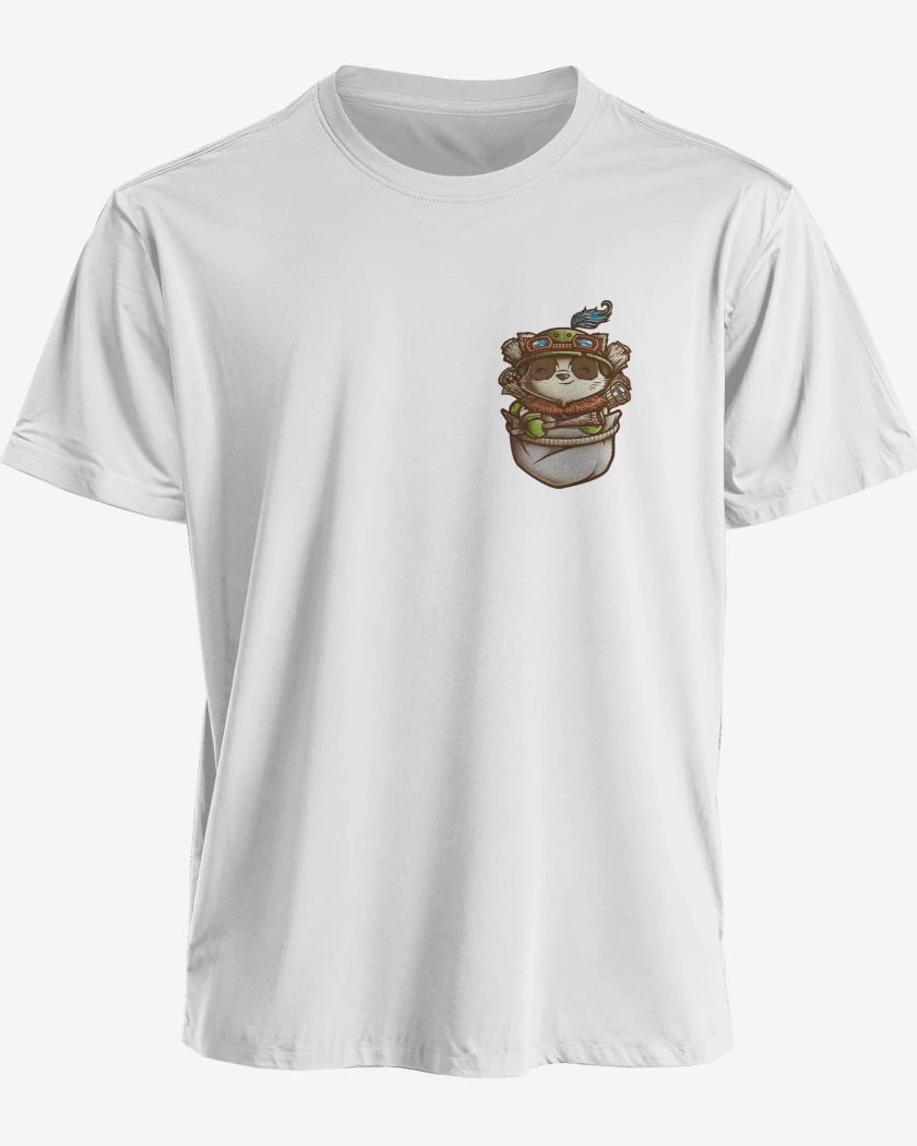 Polera premium Blanco de Teemo de bolsillo
