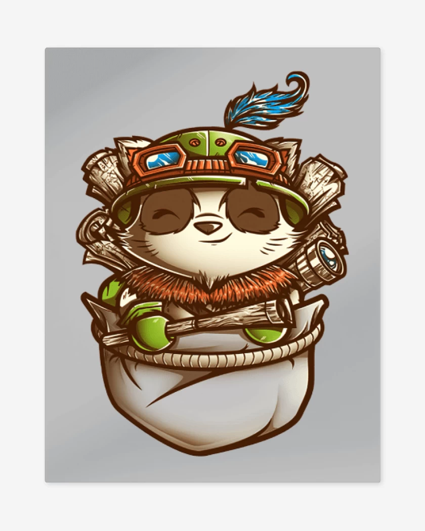 Print metalico Gris Melange de Teemo de bolsillo