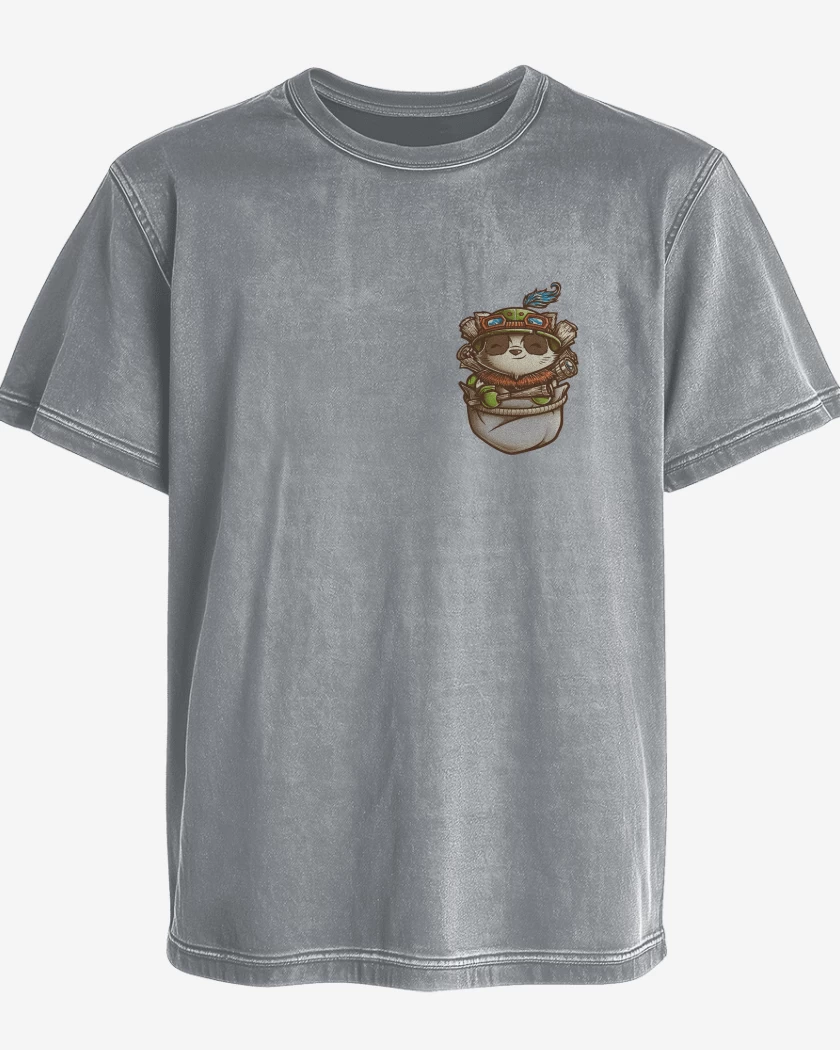 Polera desgastada Teemo de bolsillo