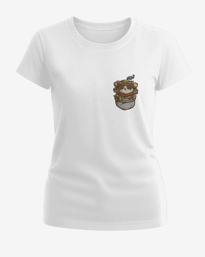 Polera de Mujer Blanco de Teemo de bolsillo