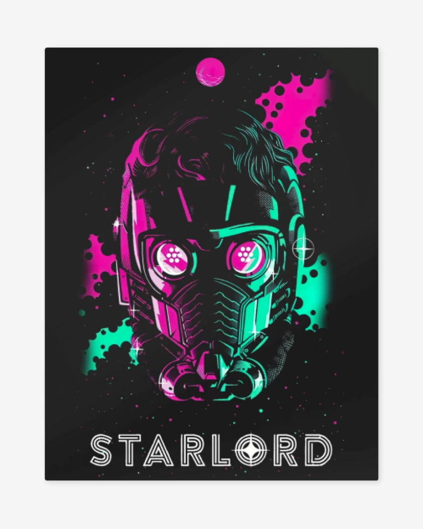 Print metalico Negro de Starlord