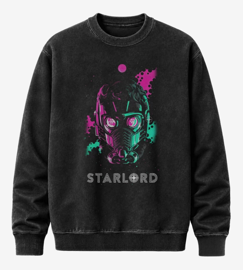 Poleron Polo Acid Wash Negro de Starlord