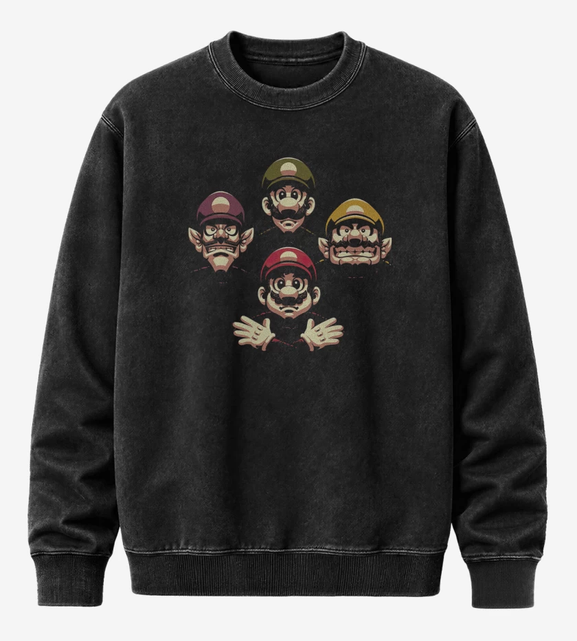 Poleron Polo Acid Wash Negro de Brohemian Rhapsody