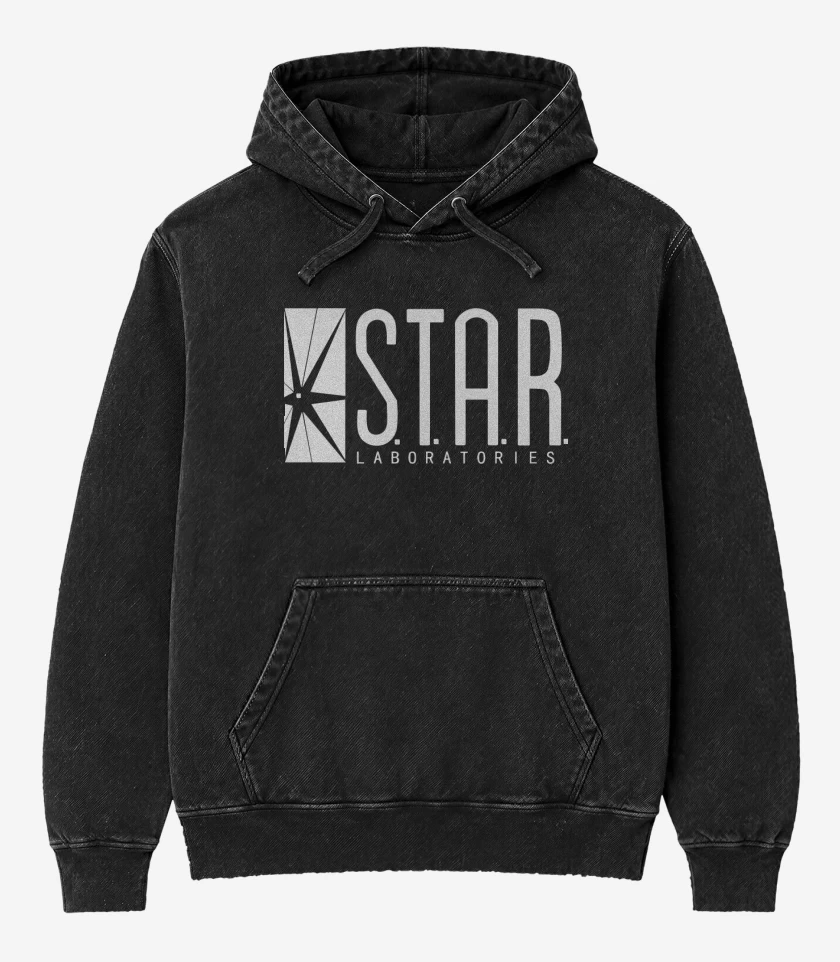 Poleron Canguro Acid Wash Negro de Star Laboratories