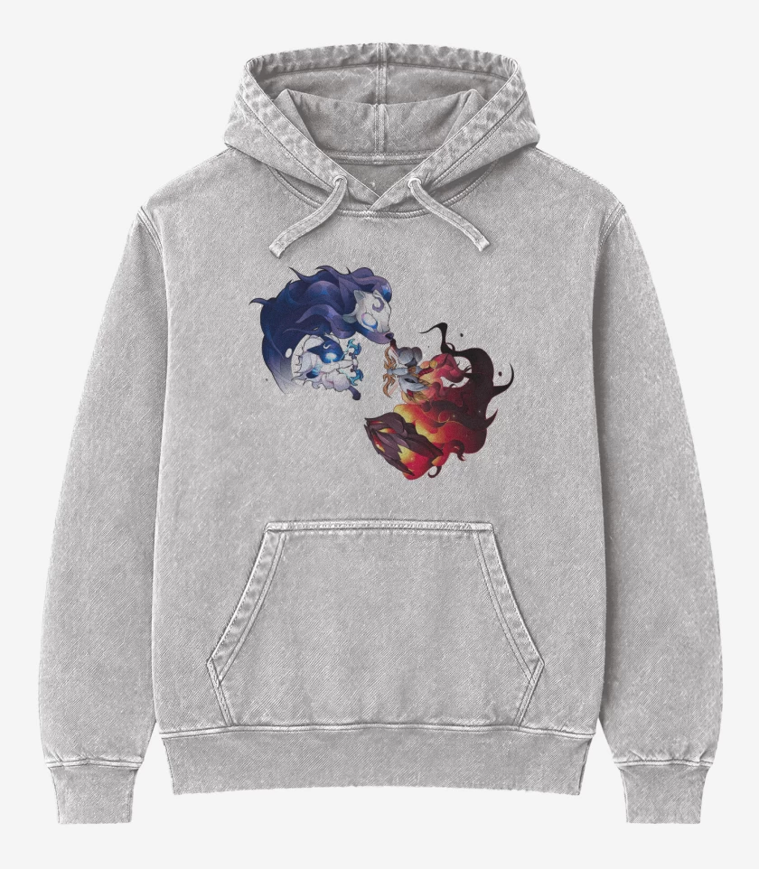 Poleron Canguro Acid Wash Gris Melange de Kindred