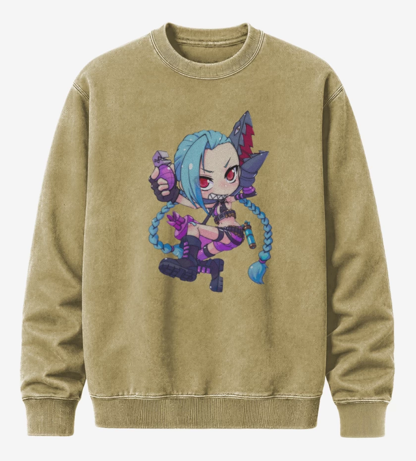 Poleron Polo Acid Wash Beige de Jinx