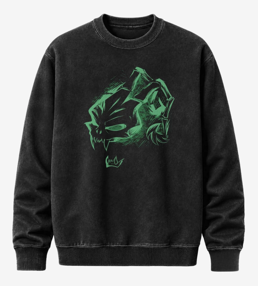 Poleron Polo Acid Wash Negro de Thresh