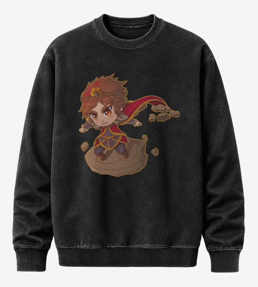Poleron Polo Acid Wash Negro de Taliyah