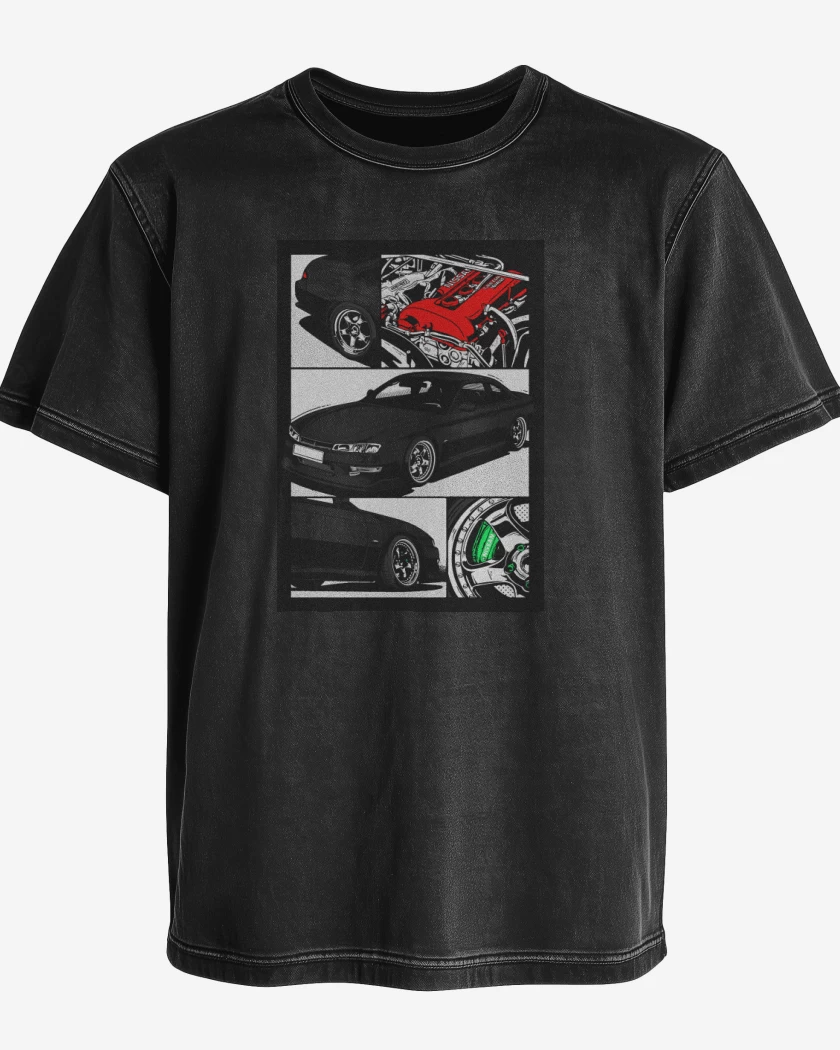 Polera desgastada Negro de Silvia S14