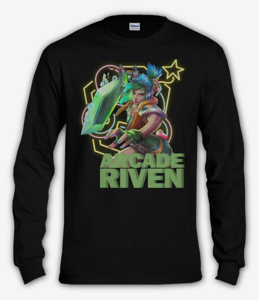Polera manga larga Negro de Arcade Riven