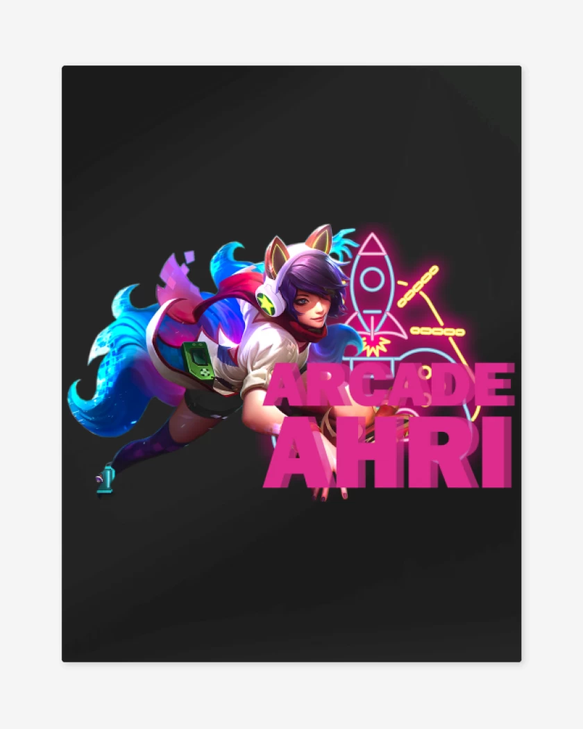 Print metalico Negro de Arcade Ahri