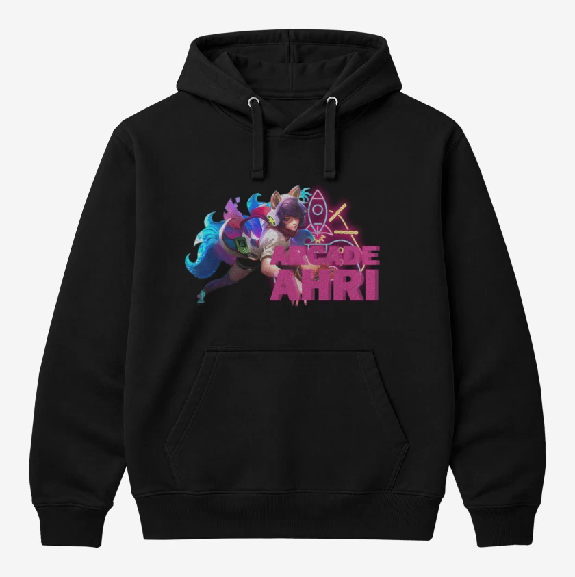 Polerón Canguro Negro de Arcade Ahri