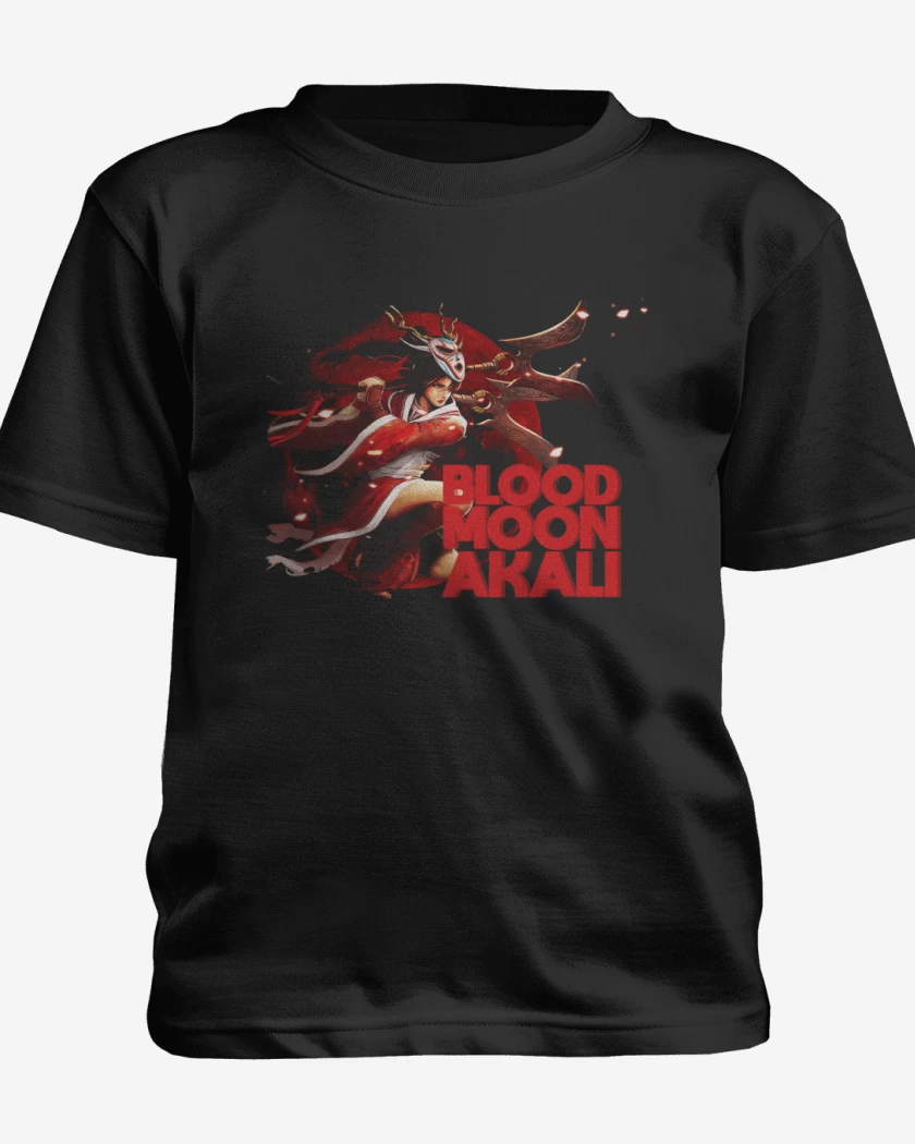 Polera de niño Negro de Blood moon Akali