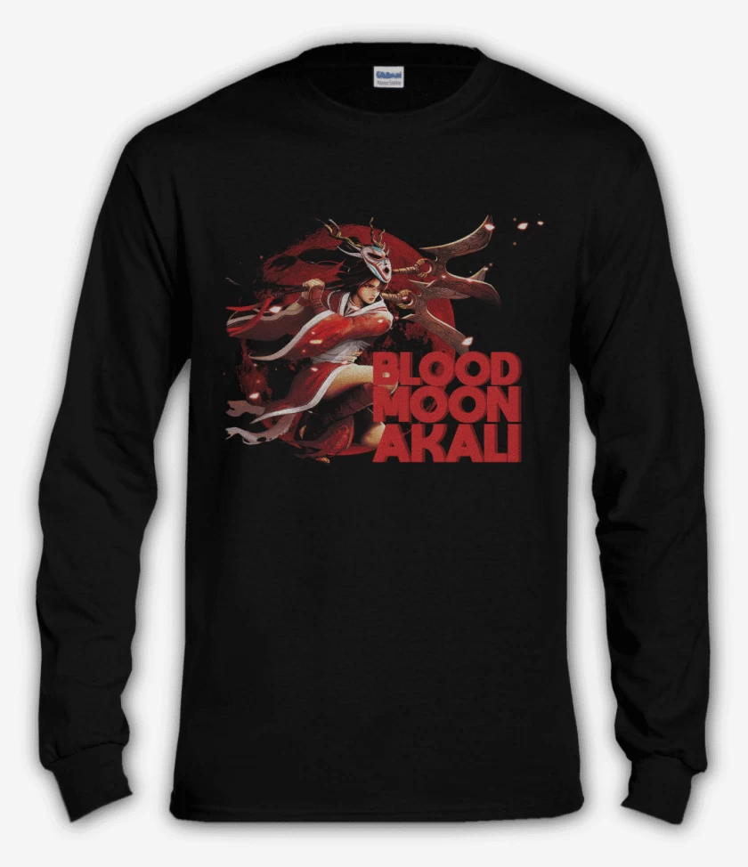 Polera manga larga Negro de Blood moon Akali