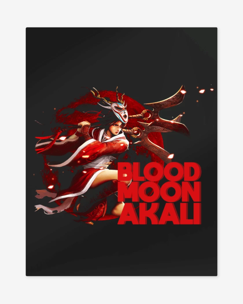 Print metalico Negro de Blood moon Akali