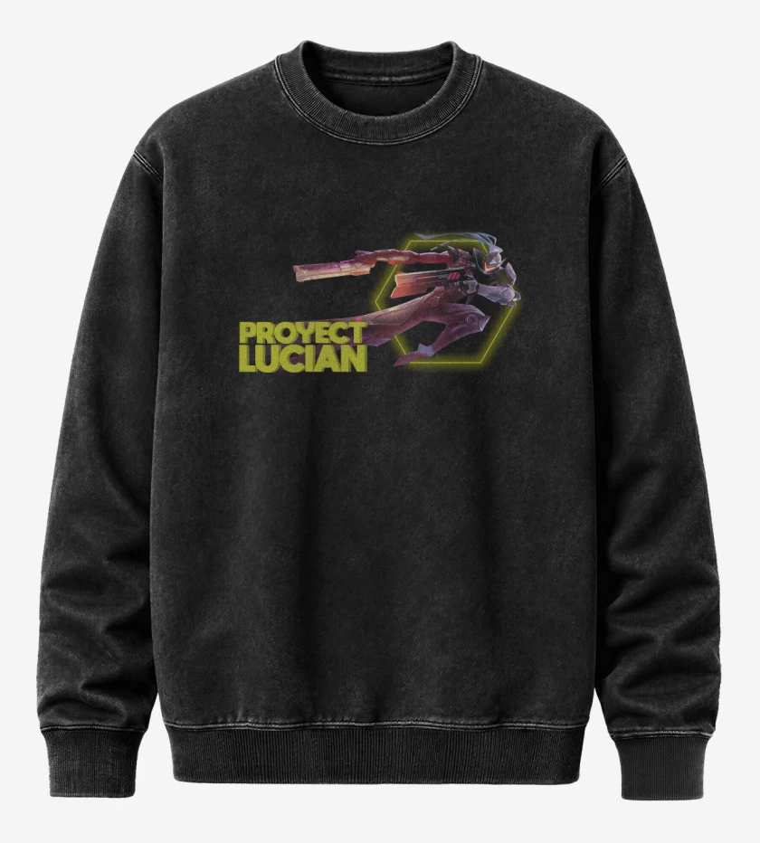 Poleron Polo Acid Wash Negro de Proyect Lucian