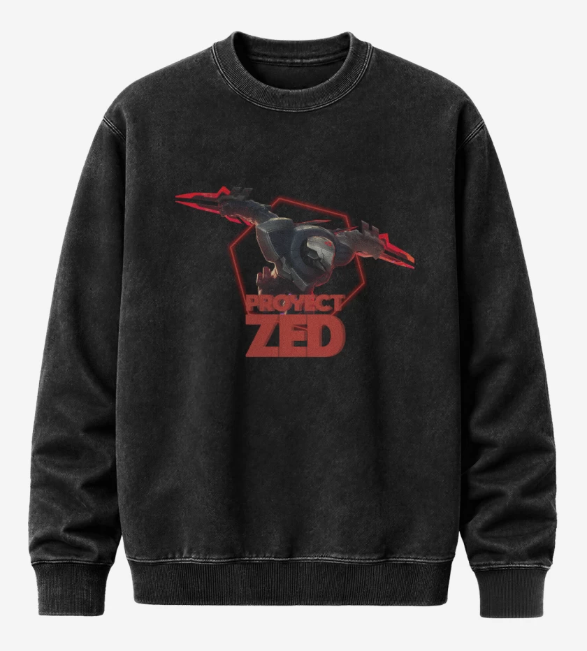 Poleron Polo Acid Wash Negro de Proyect Zed