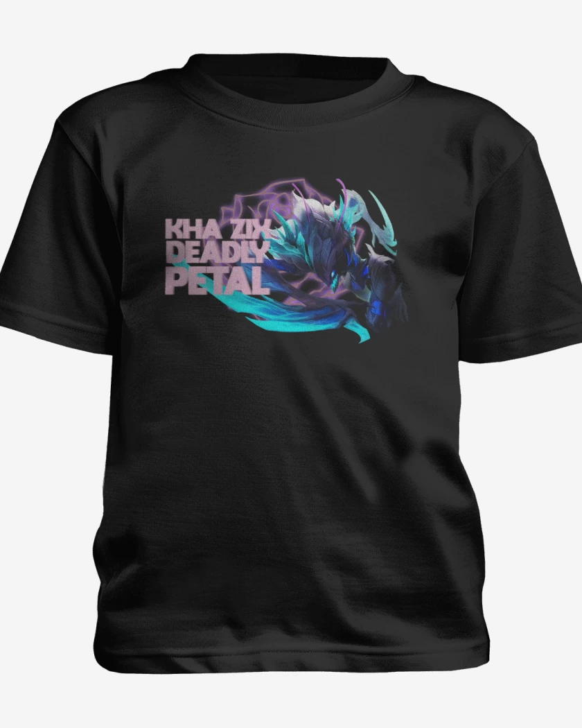Polera de niño Negro de Khazix deadly Petal