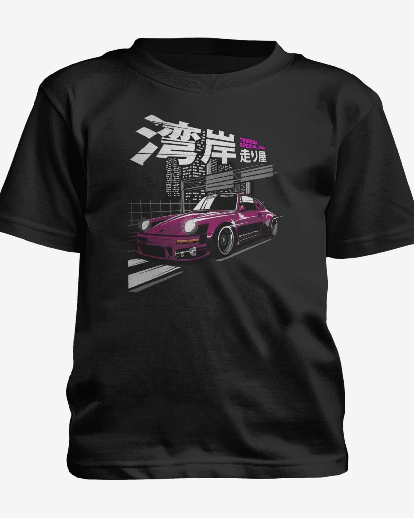 Polera de niño Negro de Yoshida Porsche 930