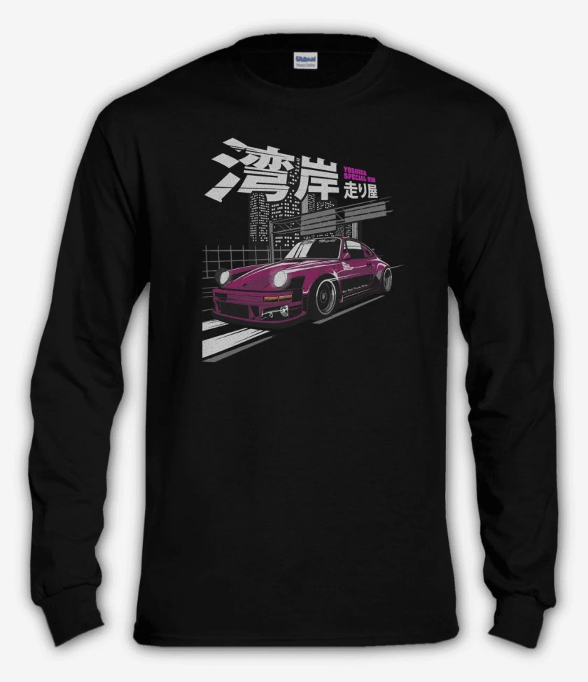 Polera manga larga Negro de Yoshida Porsche 930