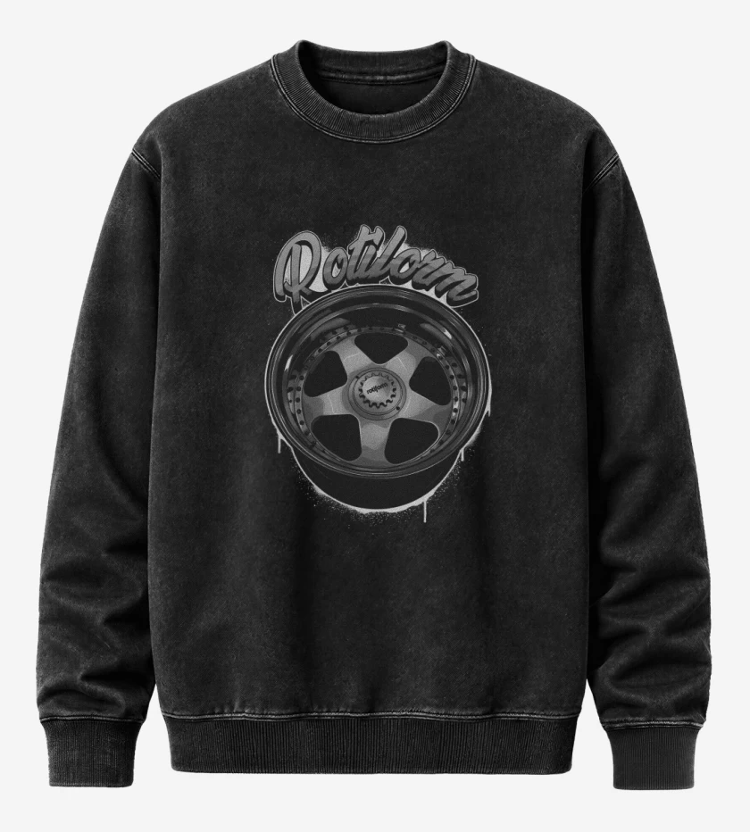 Poleron Polo Acid Wash Negro de Rotiform