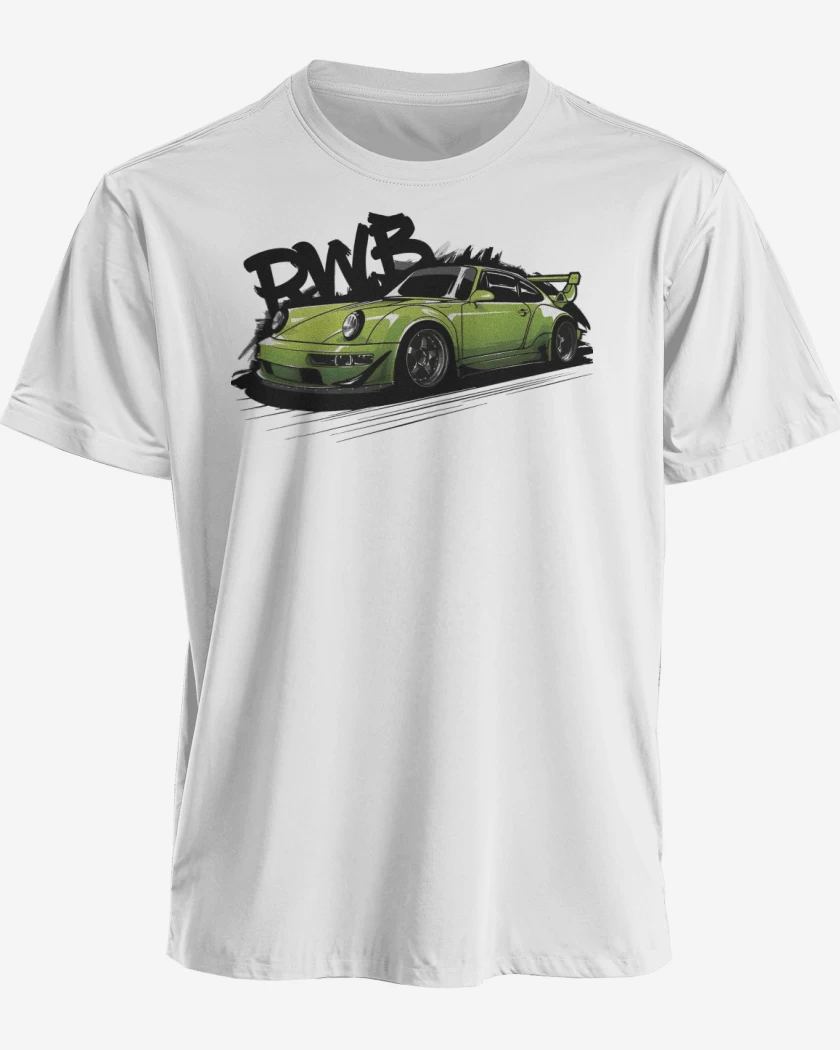 Polera premium Blanco de Porsche RWB