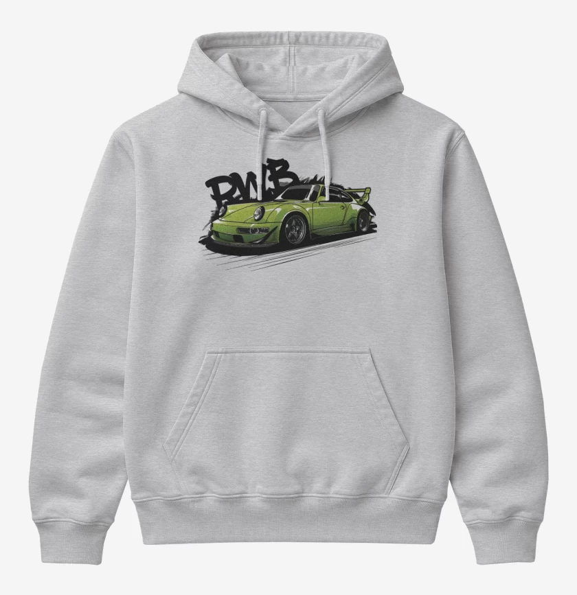 Poleron Canguro básico Gris Melange de Porsche RWB
