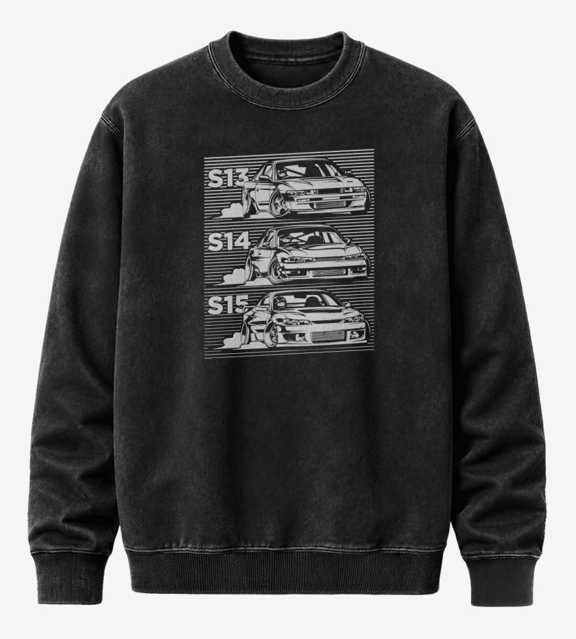 Poleron Polo Acid Wash Negro de Nissan Silvia 2