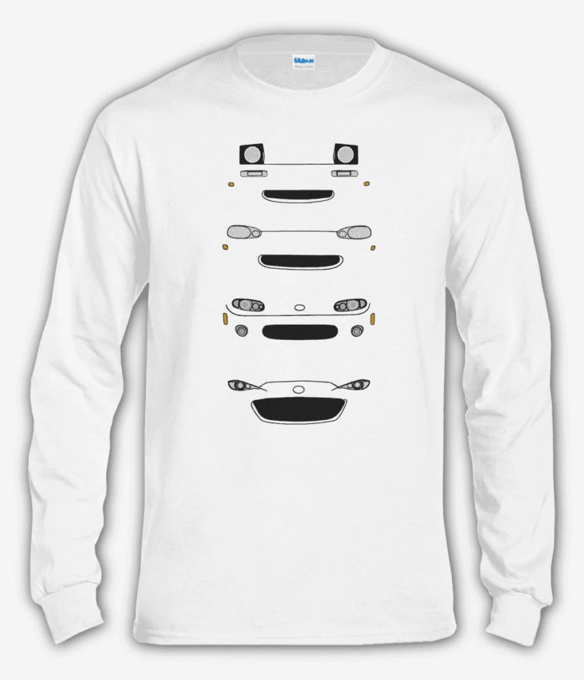 Polera manga larga Blanco de Mazda Mx-5