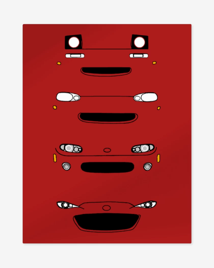 Print metalico Rojo de Mazda Mx-5