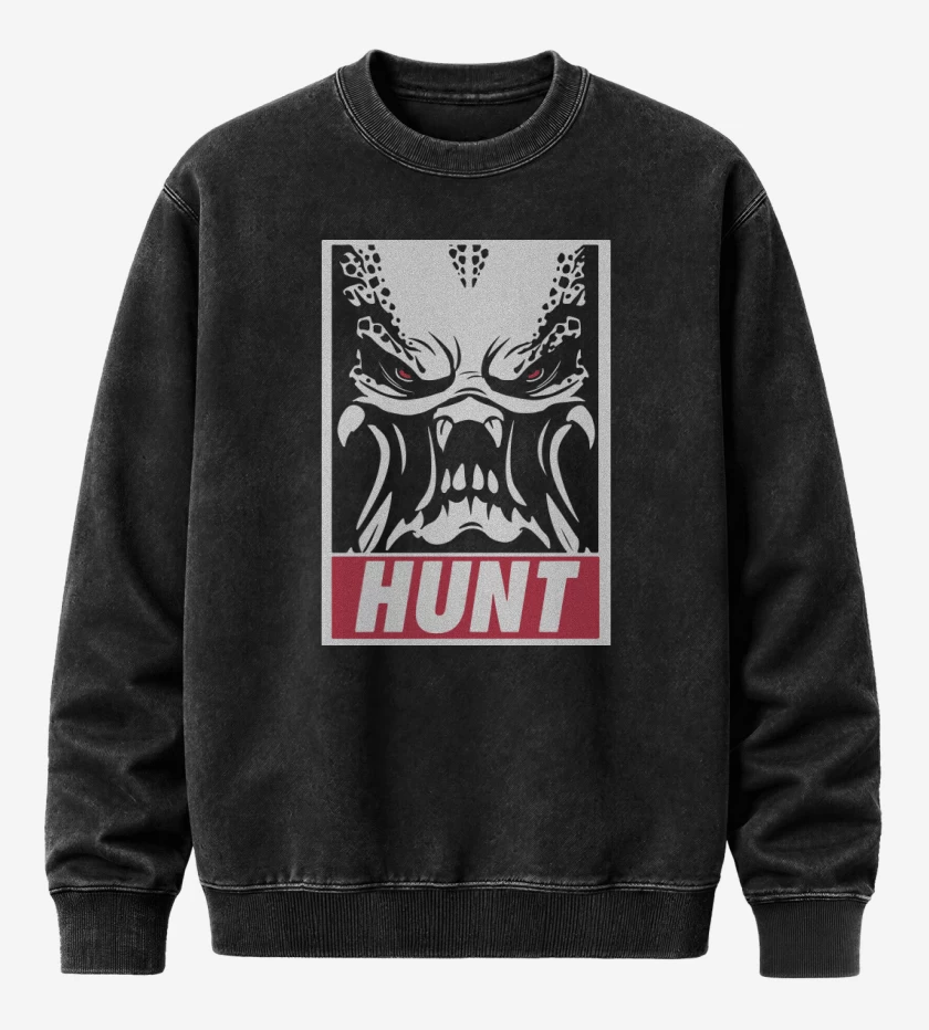 Poleron Polo Acid Wash Negro de Hunt