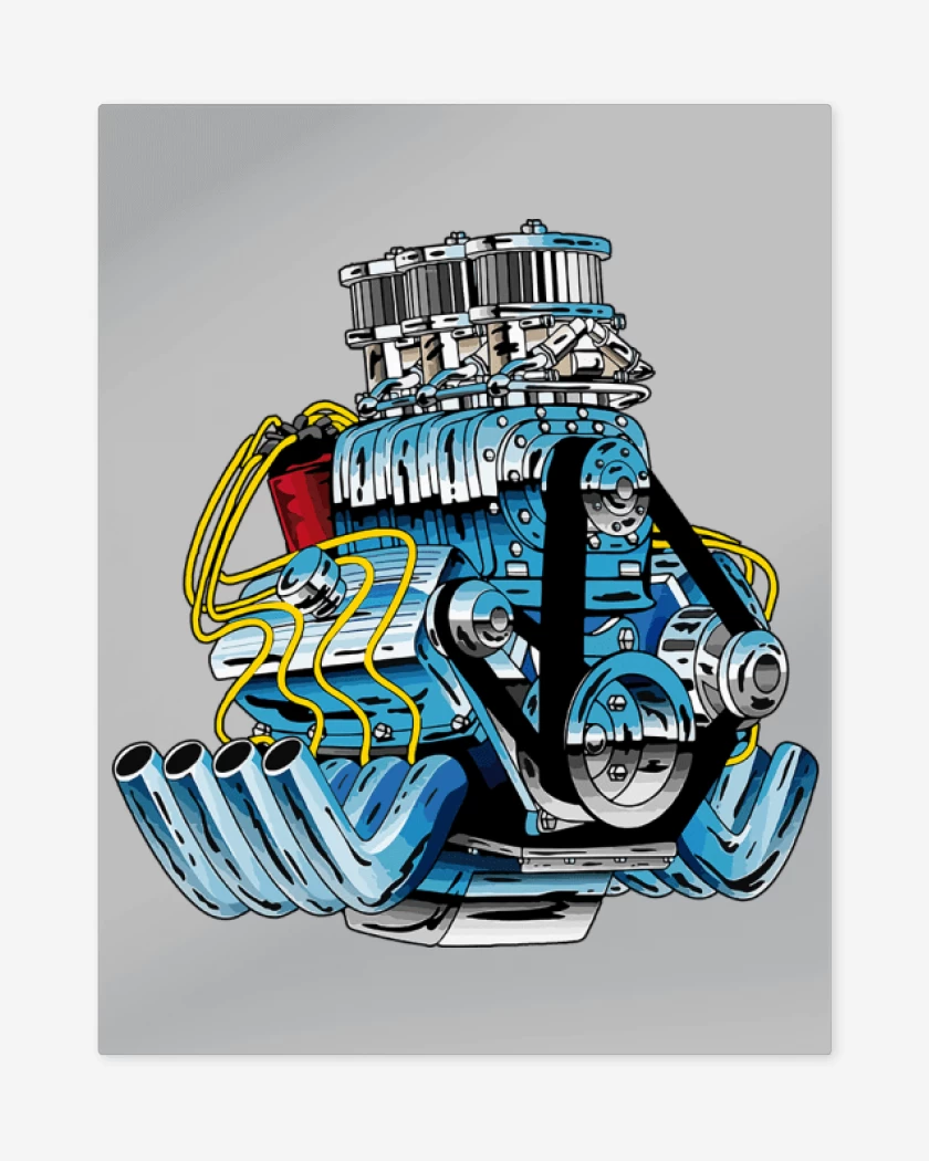 Print metalico Gris Melange de V8